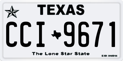 TX license plate CCI9671