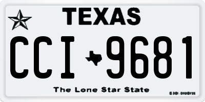 TX license plate CCI9681