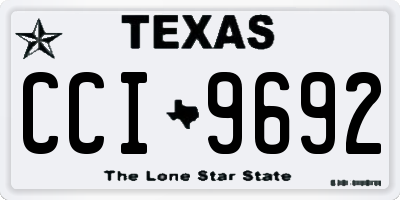 TX license plate CCI9692
