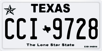 TX license plate CCI9728