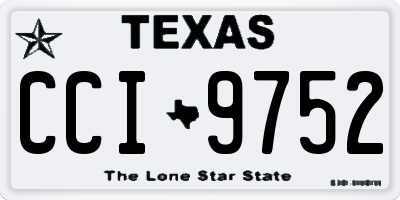 TX license plate CCI9752