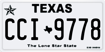 TX license plate CCI9778