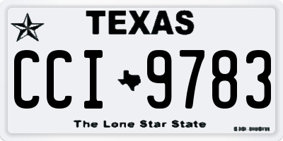 TX license plate CCI9783