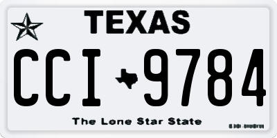 TX license plate CCI9784