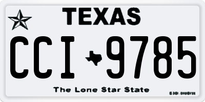 TX license plate CCI9785