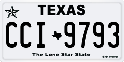 TX license plate CCI9793