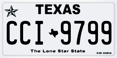 TX license plate CCI9799