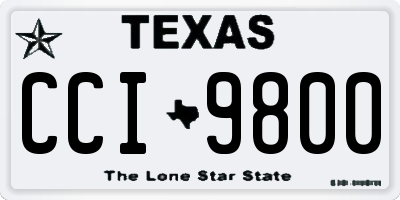 TX license plate CCI9800