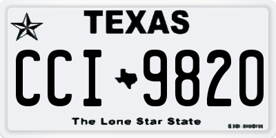 TX license plate CCI9820