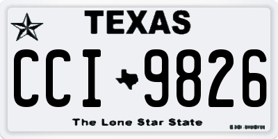 TX license plate CCI9826