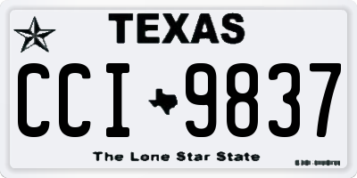 TX license plate CCI9837