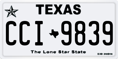 TX license plate CCI9839