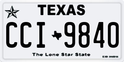 TX license plate CCI9840