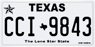 TX license plate CCI9843