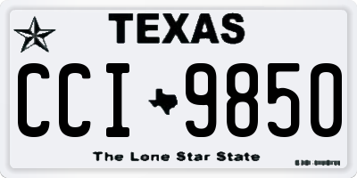 TX license plate CCI9850