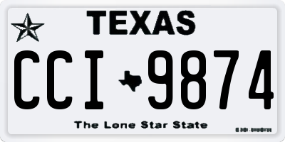 TX license plate CCI9874