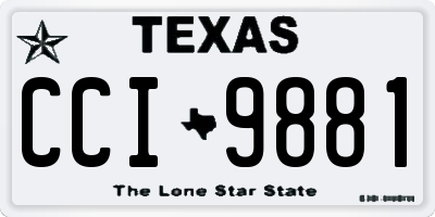 TX license plate CCI9881