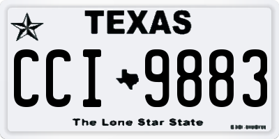 TX license plate CCI9883