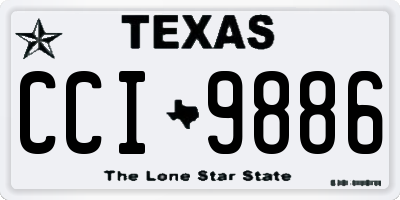 TX license plate CCI9886