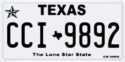 TX license plate CCI9892