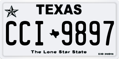 TX license plate CCI9897