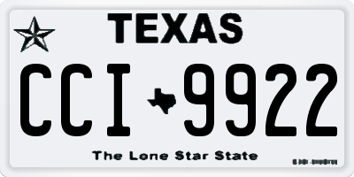 TX license plate CCI9922