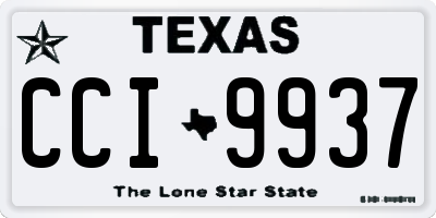TX license plate CCI9937