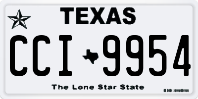 TX license plate CCI9954