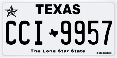 TX license plate CCI9957