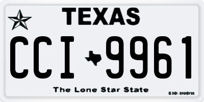 TX license plate CCI9961