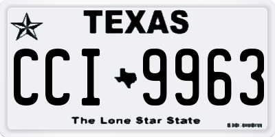 TX license plate CCI9963