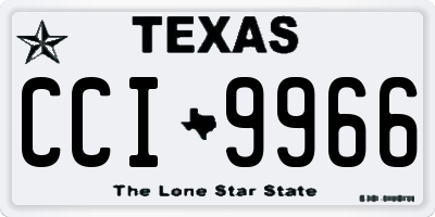 TX license plate CCI9966