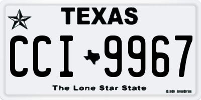 TX license plate CCI9967