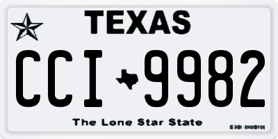 TX license plate CCI9982