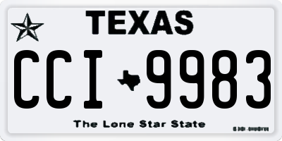 TX license plate CCI9983
