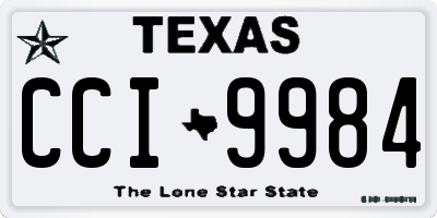 TX license plate CCI9984