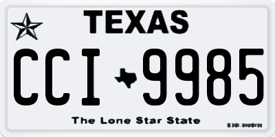 TX license plate CCI9985
