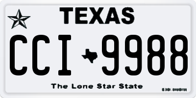 TX license plate CCI9988