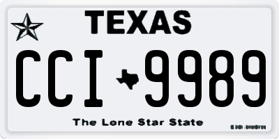 TX license plate CCI9989