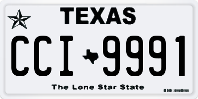TX license plate CCI9991