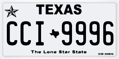 TX license plate CCI9996