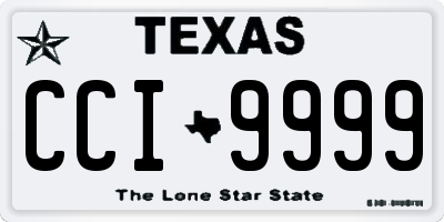TX license plate CCI9999