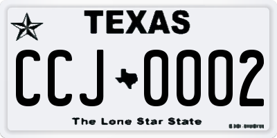 TX license plate CCJ0002