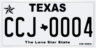 TX license plate CCJ0004