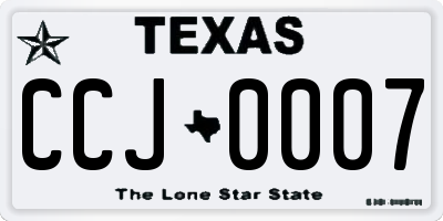 TX license plate CCJ0007