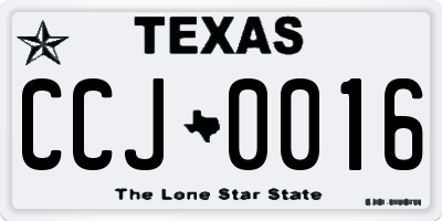 TX license plate CCJ0016