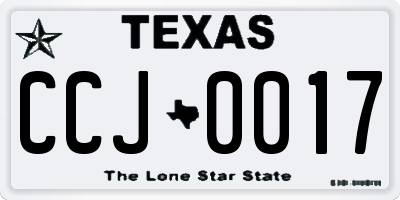 TX license plate CCJ0017