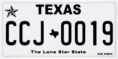 TX license plate CCJ0019