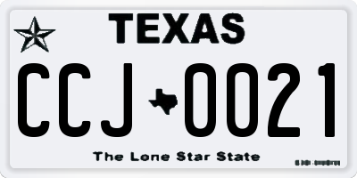 TX license plate CCJ0021