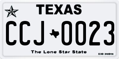 TX license plate CCJ0023